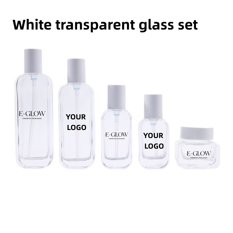 Luxury Skincare & Spa - 【โลโก้แบบกำหนดเอง】1 ชิ้น บรรจุภัณฑ์บำรุงผิวแก้วใสหรูหรา 50 กรัม 100