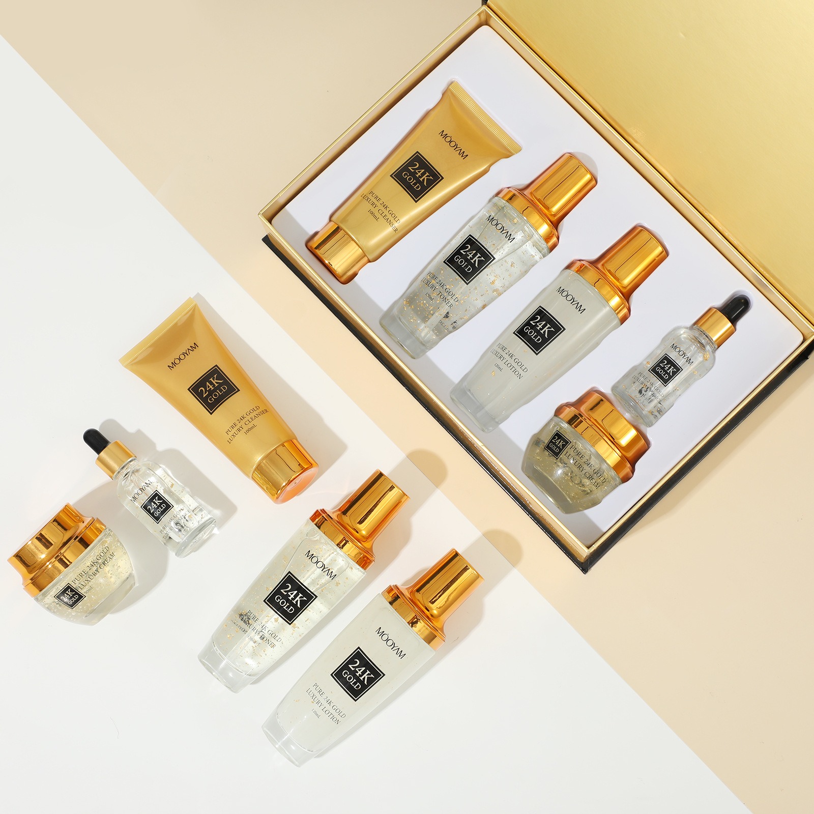 ชุดบำรุงผิวหน้า 24K โกลด์ ลักช - Luxury Skincare Set บทวิจารณ์และราคา